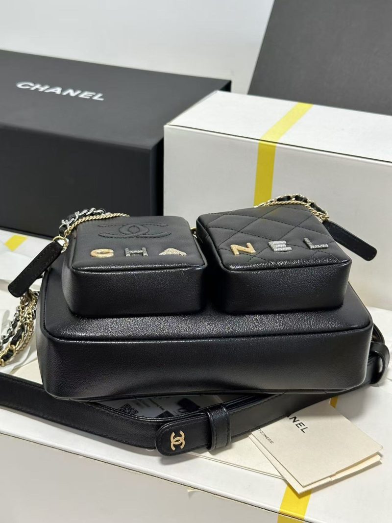 CC 22C Early Spring Crossbody Bags Black Lambskin