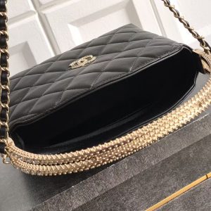 CC 25 Hobo Mini Handle Bag Black Caviar