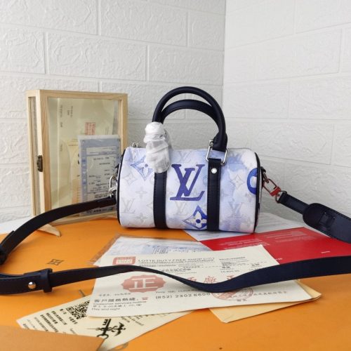 13267794606507438_593203ec-4db0-41a1-bcaf-aef342460406 LV KEEPALL XS 21 MONOGRAM WATER COLOR BLUE CANVAS