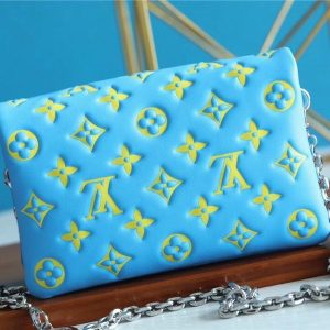 13267800031859875_431e9a66-f14a-48d0-95ec-5fc10a96aa29 POCHETTE COUSSIN 20 MINT GREEN YELLOW MONOGRAM LAMBSKIN