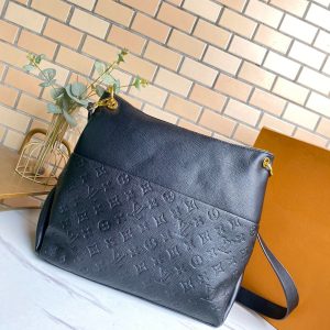 13272136245798374_b8adca42-5928-4208-9822-4aa917db5623 MAIDA HOBO 33CM BLACK MONOGRAM EMBOSSED GRAINED COWHIDE