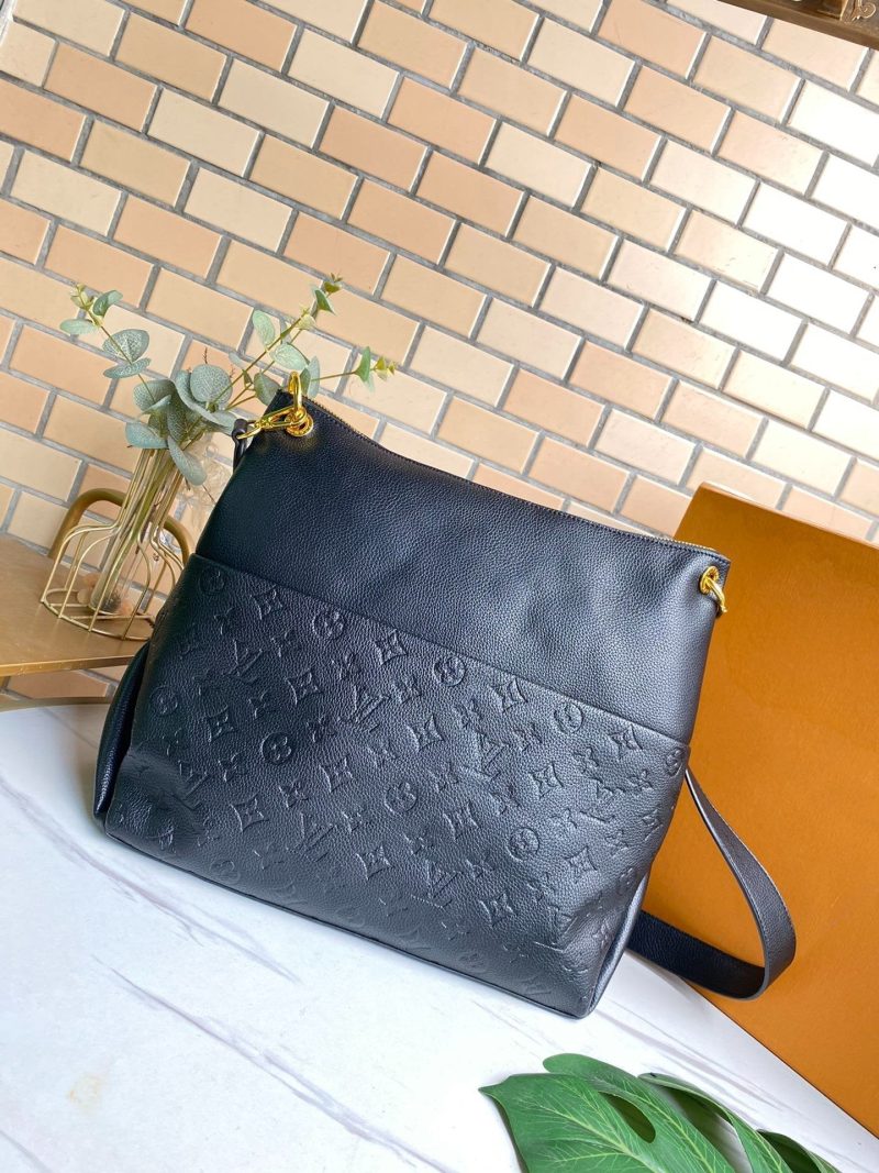 13272136245798374_b8adca42-5928-4208-9822-4aa917db5623 MAIDA HOBO 33CM BLACK MONOGRAM EMBOSSED GRAINED COWHIDE
