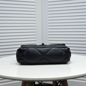 19 FLAP BAG 26CM ALL BLACK