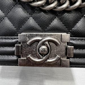 13344148837411165 BOY BAG MEDIUM 25 BLACK CAVIAR RUTHENIUM HARDWARE