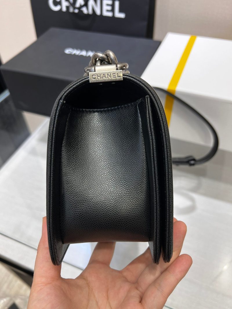 13344148838838121 BOY BAG MEDIUM 25 BLACK CAVIAR RUTHENIUM HARDWARE