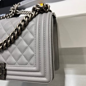 13344148874476991 BOY BAG MEDIUM 25 GREY CAVIAR RUTHENIUM HARDWARE