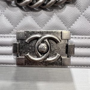 13344148875943217 BOY BAG MEDIUM 25 GREY CAVIAR RUTHENIUM HARDWARE