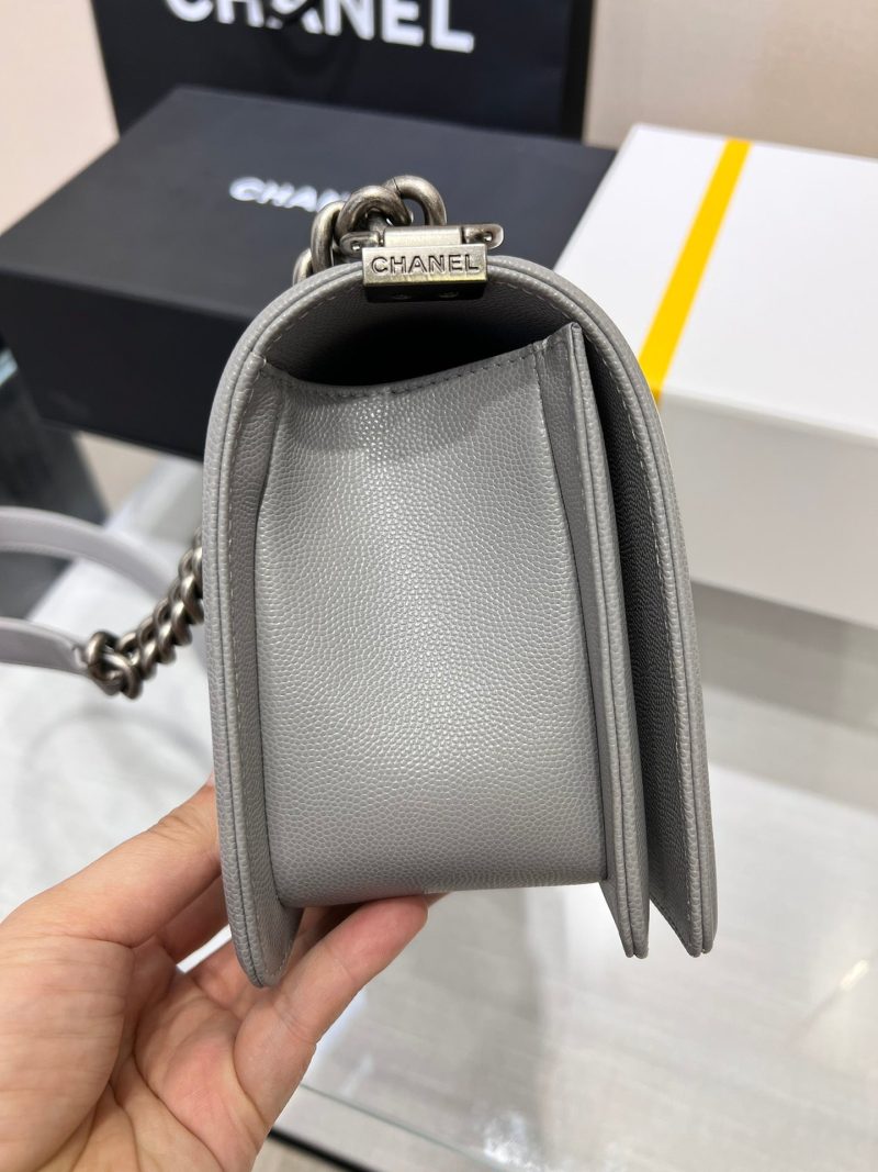 13344148877402012 BOY BAG MEDIUM 25 GREY CAVIAR RUTHENIUM HARDWARE