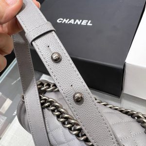 13344148882663369 BOY BAG MEDIUM 25 GREY CAVIAR RUTHENIUM HARDWARE