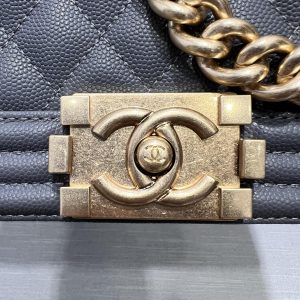 13344148955794544 BOY BAG MEDIUM 25 DARK GREY CAVIAR GOLD HARDWARE