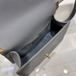 13344148965017288 BOY BAG MEDIUM 25 DARK GREY CAVIAR GOLD HARDWARE