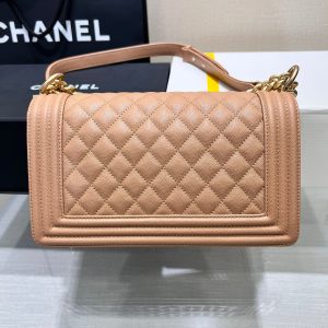 13344149036993155 BOY BAG MEDIUM 25 BROWN CAVIAR GOLD HARDWARE