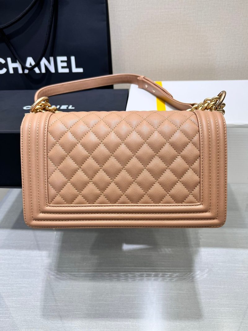 13344149036993155 BOY BAG MEDIUM 25 BROWN CAVIAR GOLD HARDWARE