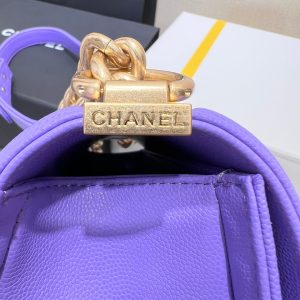 13344149071709824 BOY BAG MEDIUM 25 PURPLE CAVIAR GOLD HARDWARE