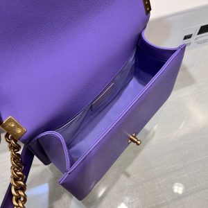 13344149075826744 BOY BAG MEDIUM 25 PURPLE CAVIAR GOLD HARDWARE