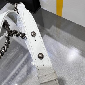 13344149151490179 BOY BAG MEDIUM 25 WHITE CAVIAR RUTHENIUM HARDWARE