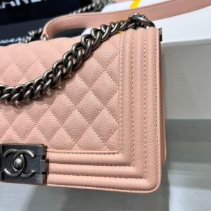 13344149296563651 BOY BAG MEDIUM 25 PINK CAVIAR RUTHENIUM HARDWARE