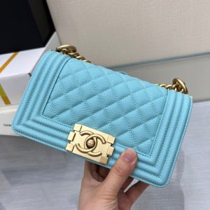 13344151892778015 BOY BAG SMALL 20 CLOUD BLUE CAVIAR GOLD HARDWARE