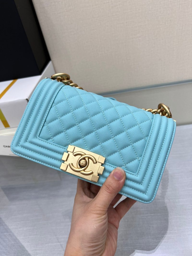 13344151892778015 BOY BAG SMALL 20 CLOUD BLUE CAVIAR GOLD HARDWARE