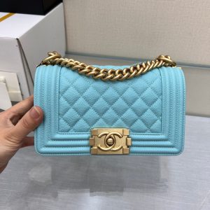 13344151909211325 BOY BAG SMALL 20 CLOUD BLUE CAVIAR GOLD HARDWARE