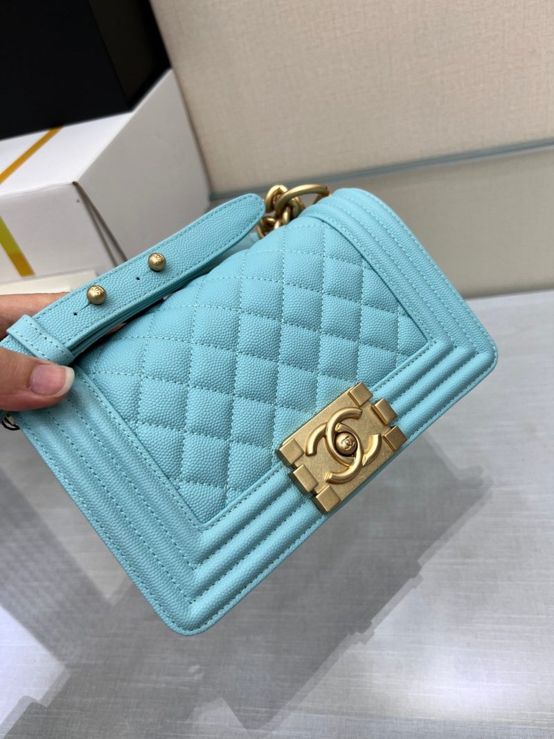 13344151912155842 BOY BAG SMALL 20 CLOUD BLUE CAVIAR GOLD HARDWARE