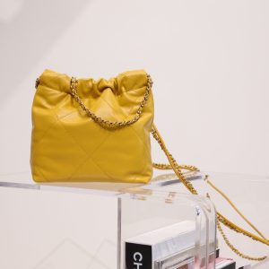 CC HOBO BAG 22 YELLOW LAMBSKIN GOLD HARDWARE