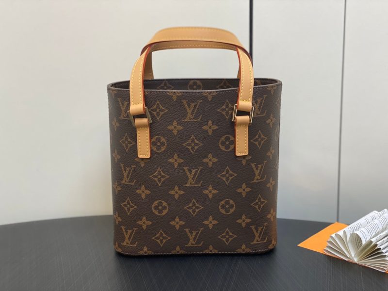 LUCO SHOULDER TOTE BAG 23 MONOGRAM LEATHER BROWN