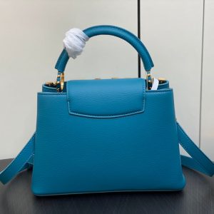 CAPUCINES BB 27 BLUE TAURILLON GOLD  HARDWARE