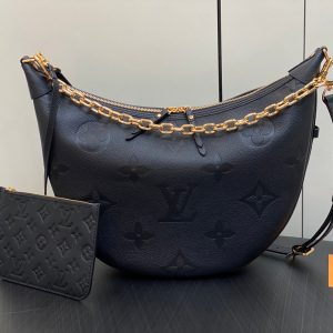 LOOP HOBO 38 BLACK MONOGRAM EMPREINTE LEATHER GOLD HARDWARE