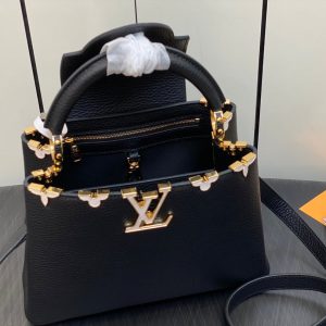 13345374326944754 CAPUCINES BB 27 BLACK TAURILLON GOLD HARDWARE