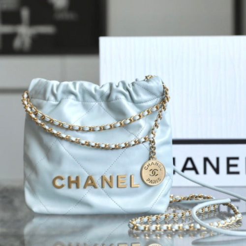 13345987626279241 CC 22 ANTIBA HOBO BAG LIGHT BLUE 20CM