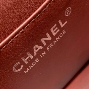 MINI SQUARE FLAP BAG 17CM BURGUNDY LAMBSKIN SILVER HARDWARE