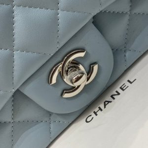 MINI SQUARE FLAP BAG 17CM CLOUD BLUE LAMBSKIN SILVER HARDWARE