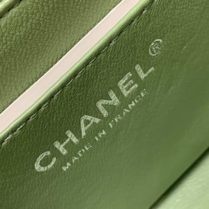 MINI SQUARE FLAP BAG 17CM GREEN CAVIAR SILVER HARDWARE