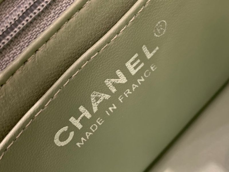 MINI RECTANGLE FLAP BAG 20CM LIME LAMBSKIN SILVER HARDWARE