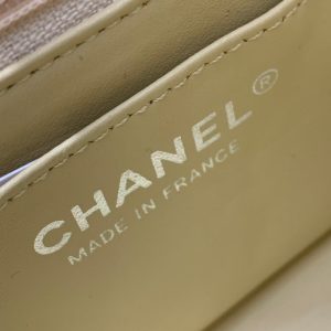 MINI RECTANGLE FLAP BAG 20CM YELLOW LAMBSKIN SILVER HARDWARE