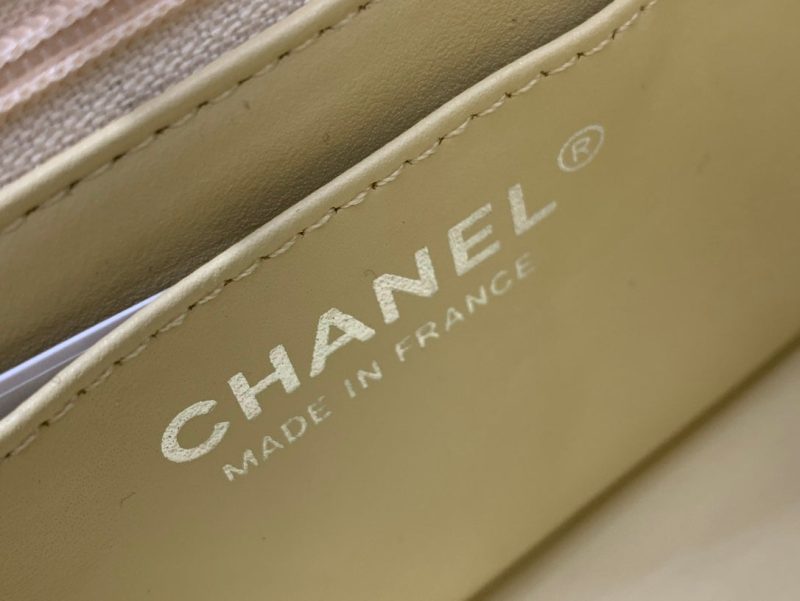 MINI RECTANGLE FLAP BAG 20CM YELLOW LAMBSKIN SILVER HARDWARE