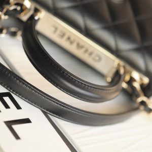 CC TRENDY 20CM BLACK LAMBSKIN SILVER  HARDWARE