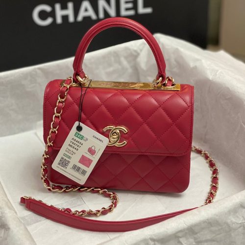 13347690298135479 CC TRENDY 20CM RED LAMBSKIN GOLD HARDWARE