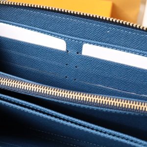 13348052583222725 LV MONOGRAM DENIM LEATHER 19CM LONG WALLET