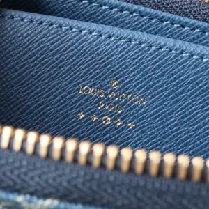 13348052584751285 LV MONOGRAM DENIM LEATHER 19CM LONG WALLET