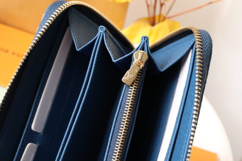 13348052586152745 LV MONOGRAM DENIM LEATHER 19CM LONG WALLET