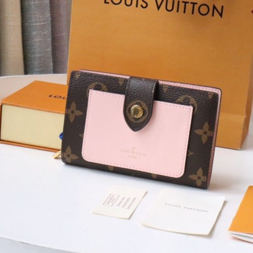 13348122309798002 JULIETTE WALLET 13.5 BROWN PINK MONOGRAM CANVAS