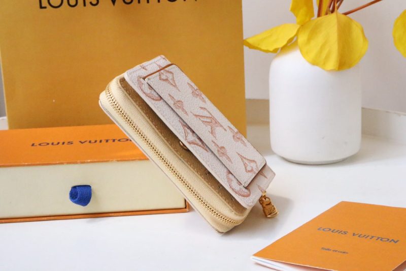 LOU WALLET 11.5 WHITE PINK MONOGRAM CANVAS