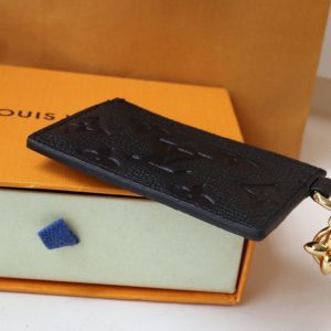 CHARM CARD HOLDER BLACK MONOGRAM CANVAS