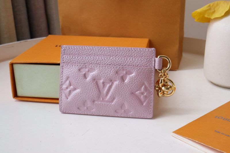 13348125189217895 CHARM CARD HOLDER PINK MONOGRAM CANVAS
