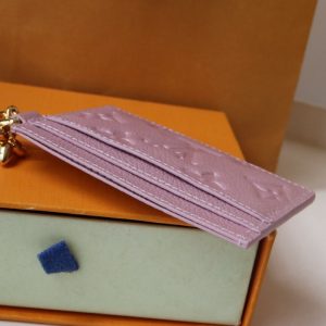 13348125194332039 CHARM CARD HOLDER PINK MONOGRAM CANVAS