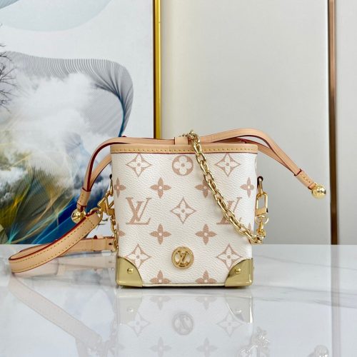 13348583137363138 NOE PURSE 11.5 NANO CHARM CREAM PINK MONOGRAM CANVAS