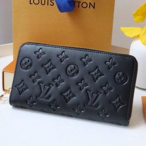 13349352745278392 ZIPPY WALLET 19 BLACK EMBOSSED LAMBSKIN