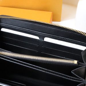13349352754721187 ZIPPY WALLET 19 BLACK EMBOSSED LAMBSKIN